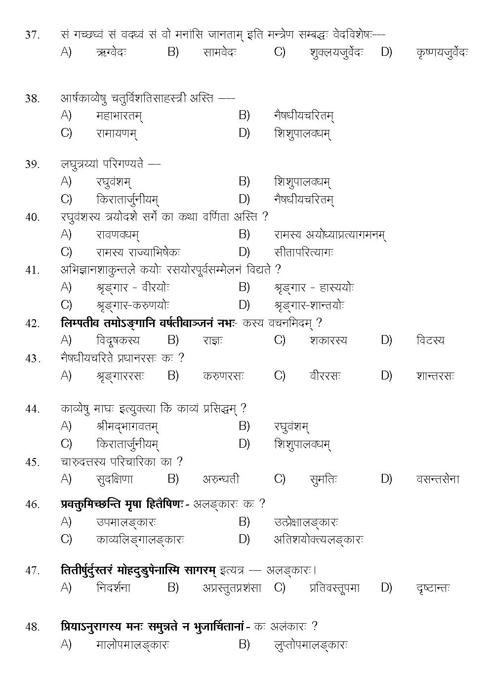 Kerala SET Sanskrit Exam 2015 Question Code 15628 4