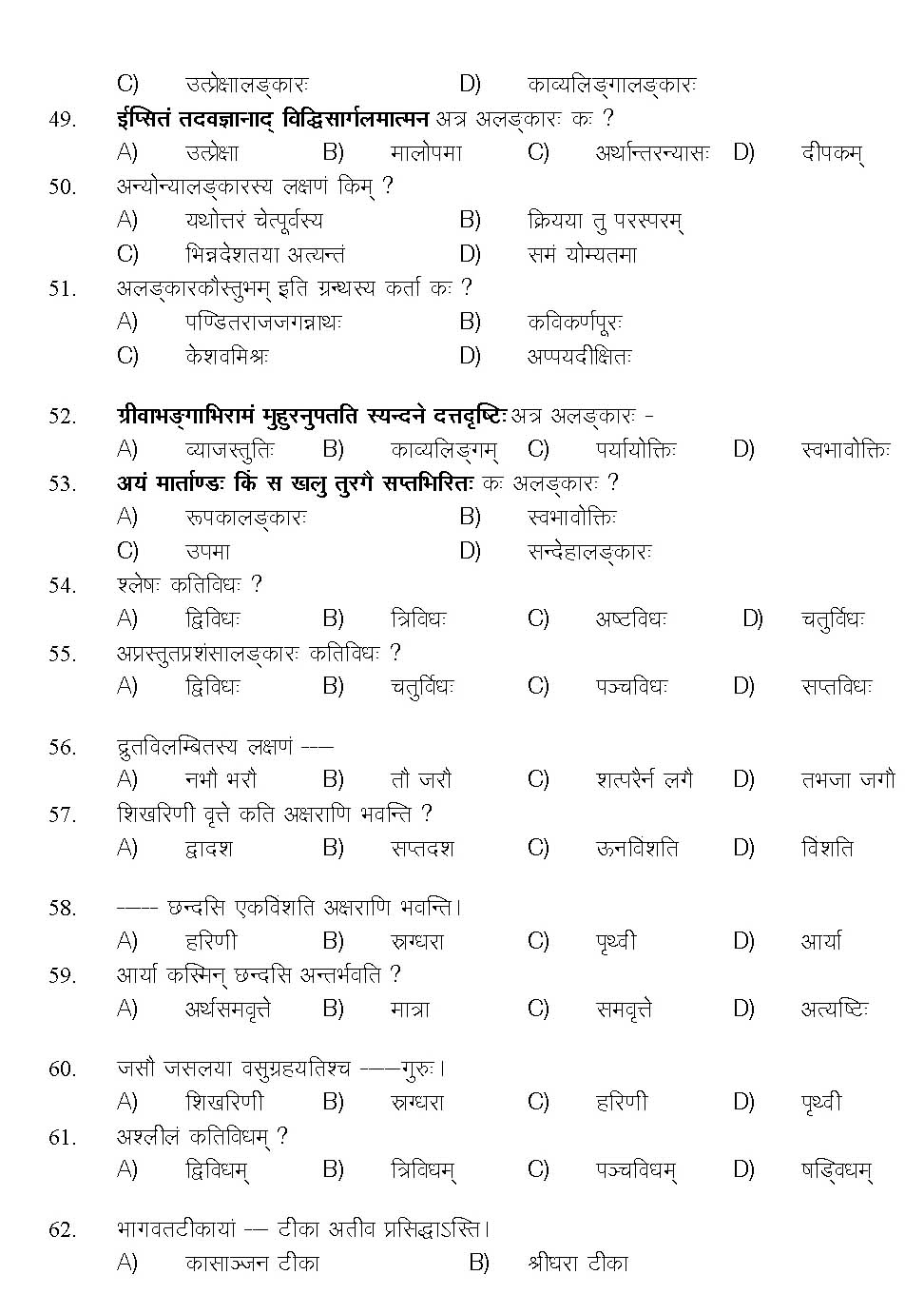 Kerala SET Sanskrit Exam 2015 Question Code 15628 5