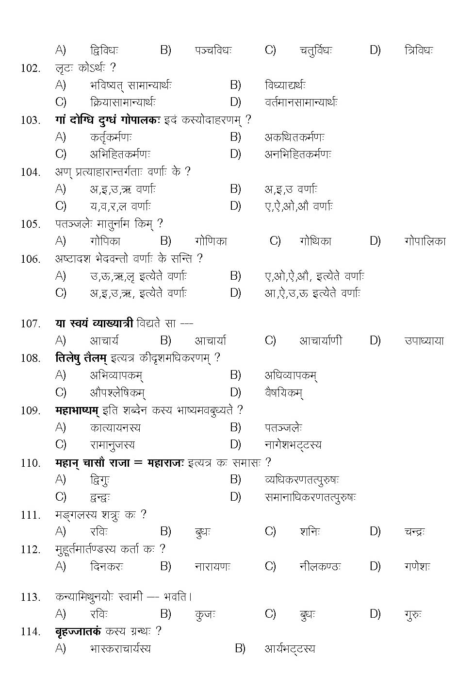 Kerala SET Sanskrit Exam 2015 Question Code 15628 9