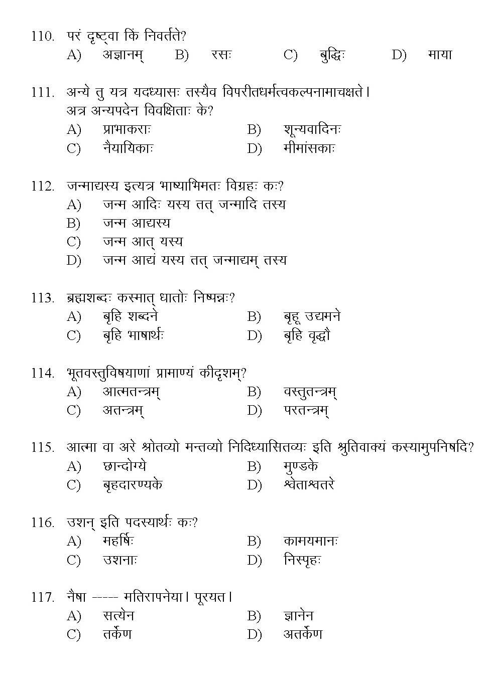 Kerala SET Sanskrit Exam 2017 Question Code 17228 A 13