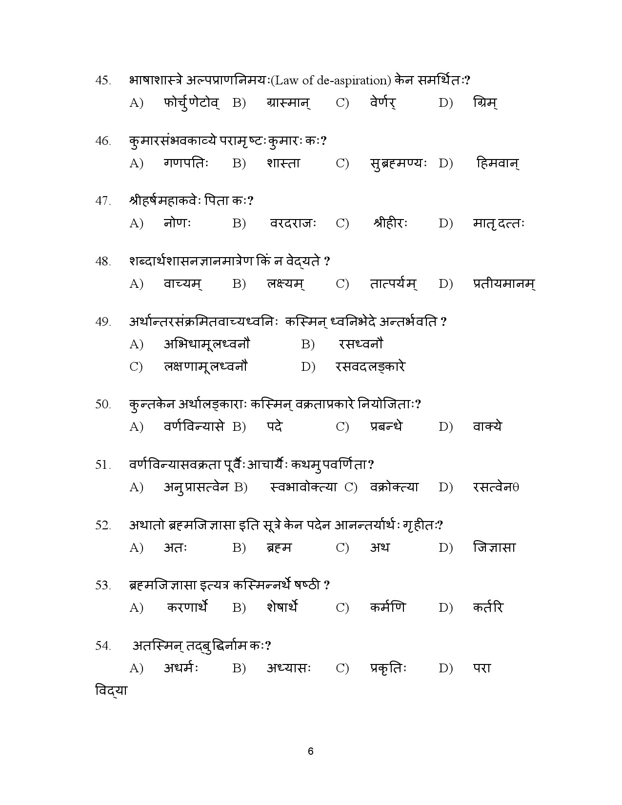 Kerala SET Sanskrit Exam Question Paper January 2023 6