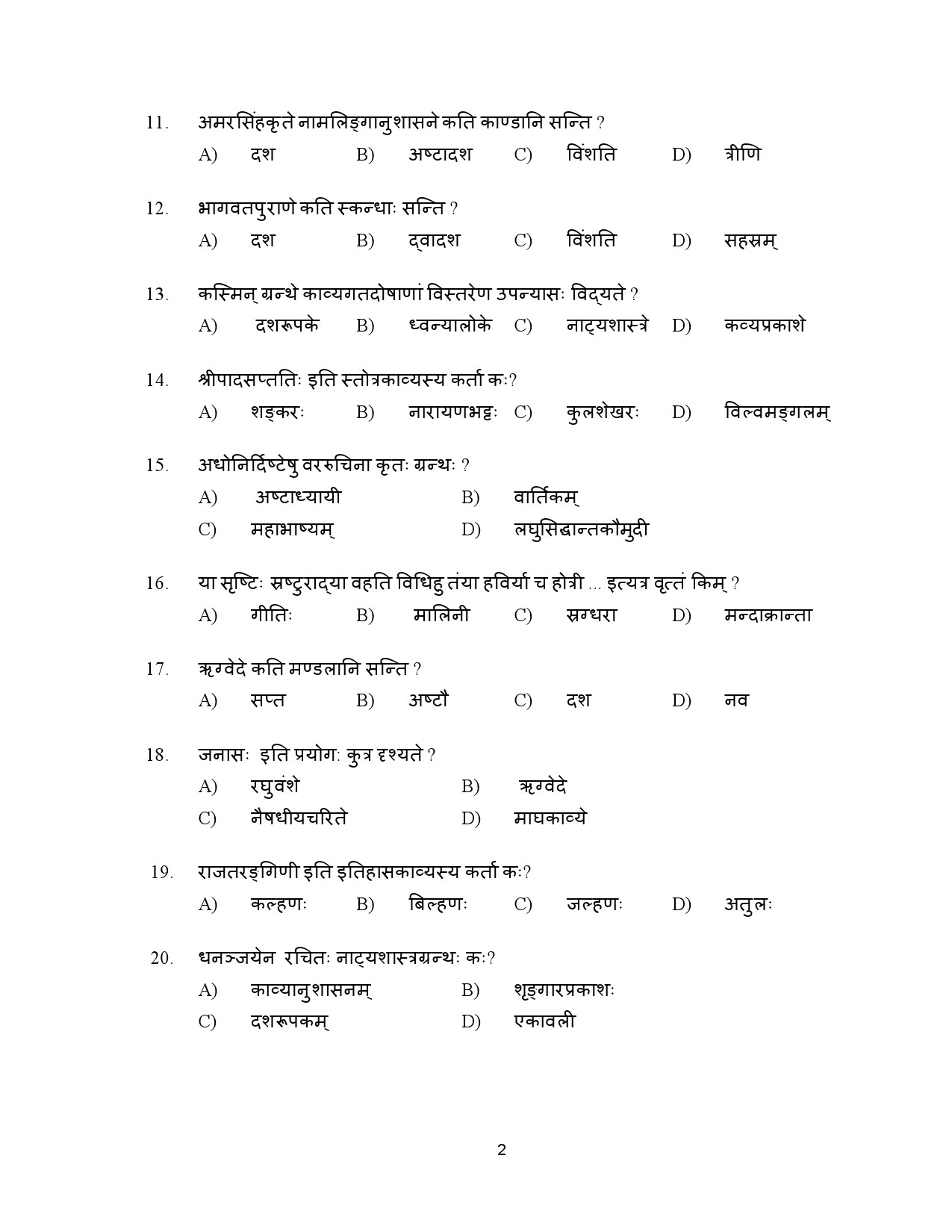 Kerala SET Sanskrit Exam Question Paper January 2024 2