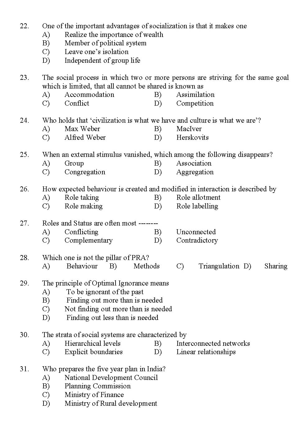 Kerala SET Social Work Exam 2012 Question Code 12929 3