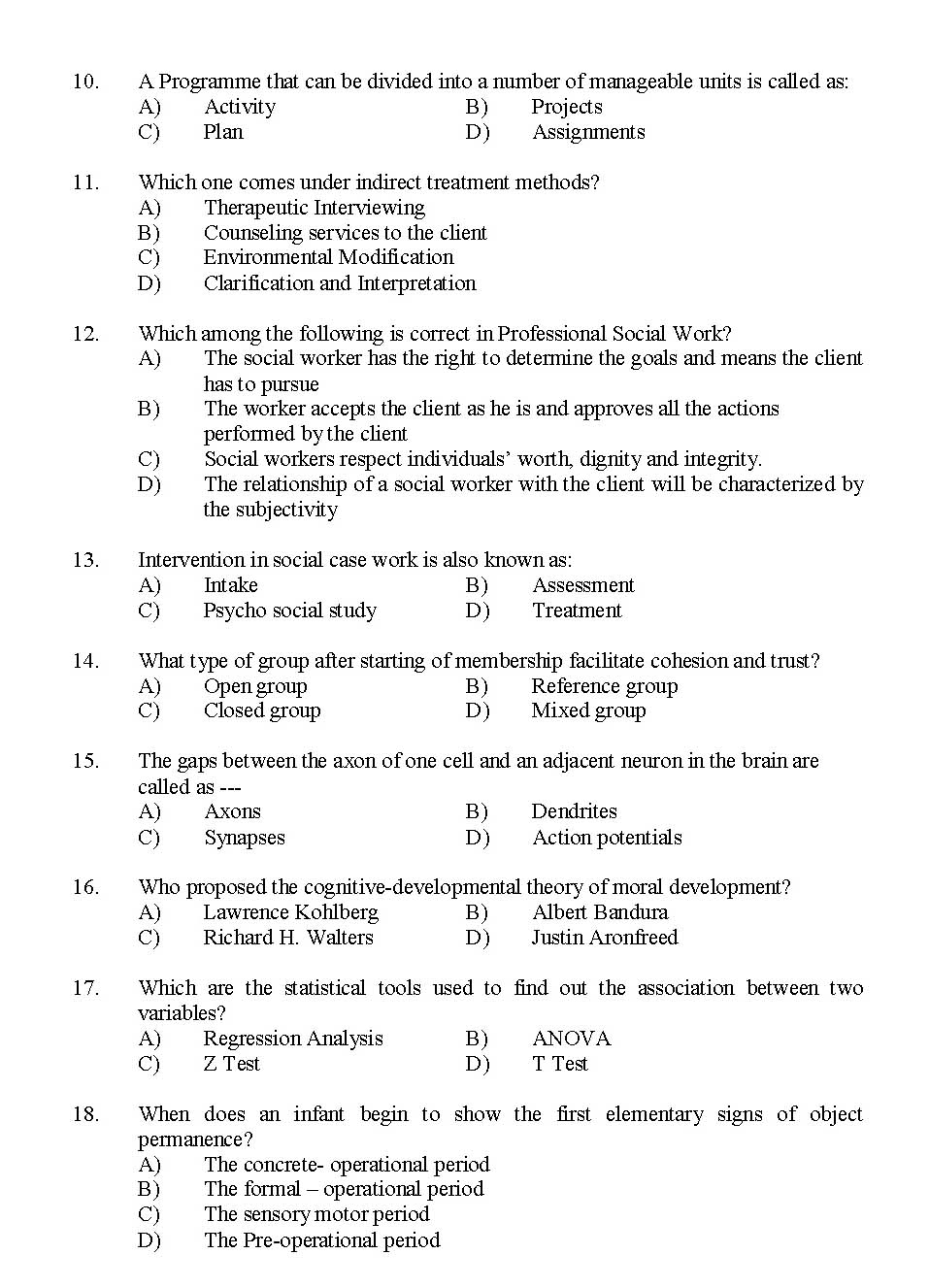 Kerala SET Social Work Exam 2015 Question Code 15629 2