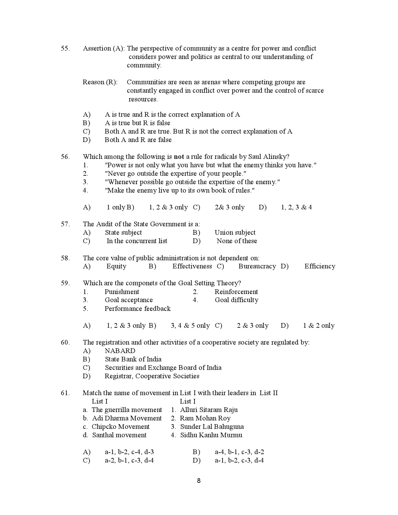 Kerala SET Social Work Exam Question Paper January 2023 8