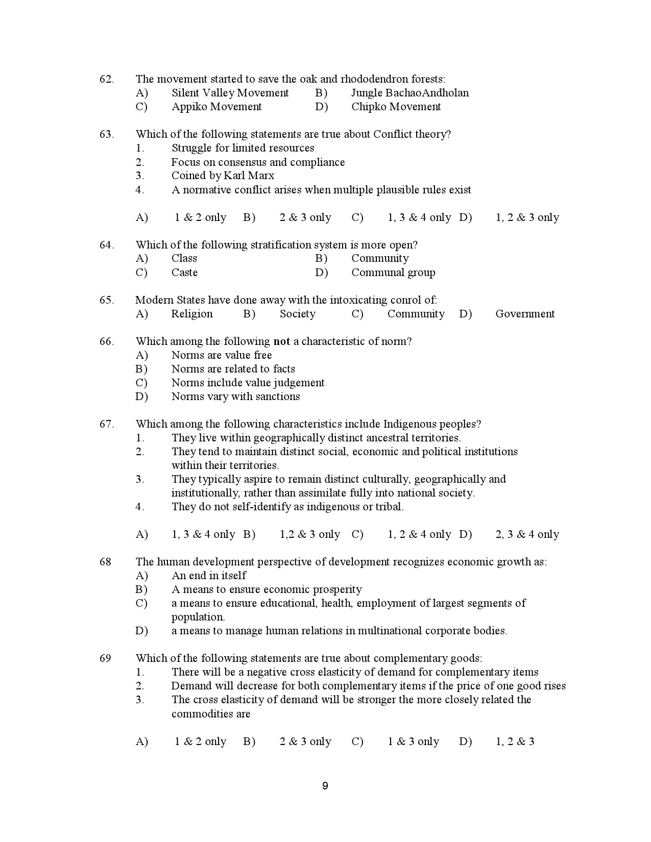 Kerala SET Social Work Exam Question Paper January 2023 9