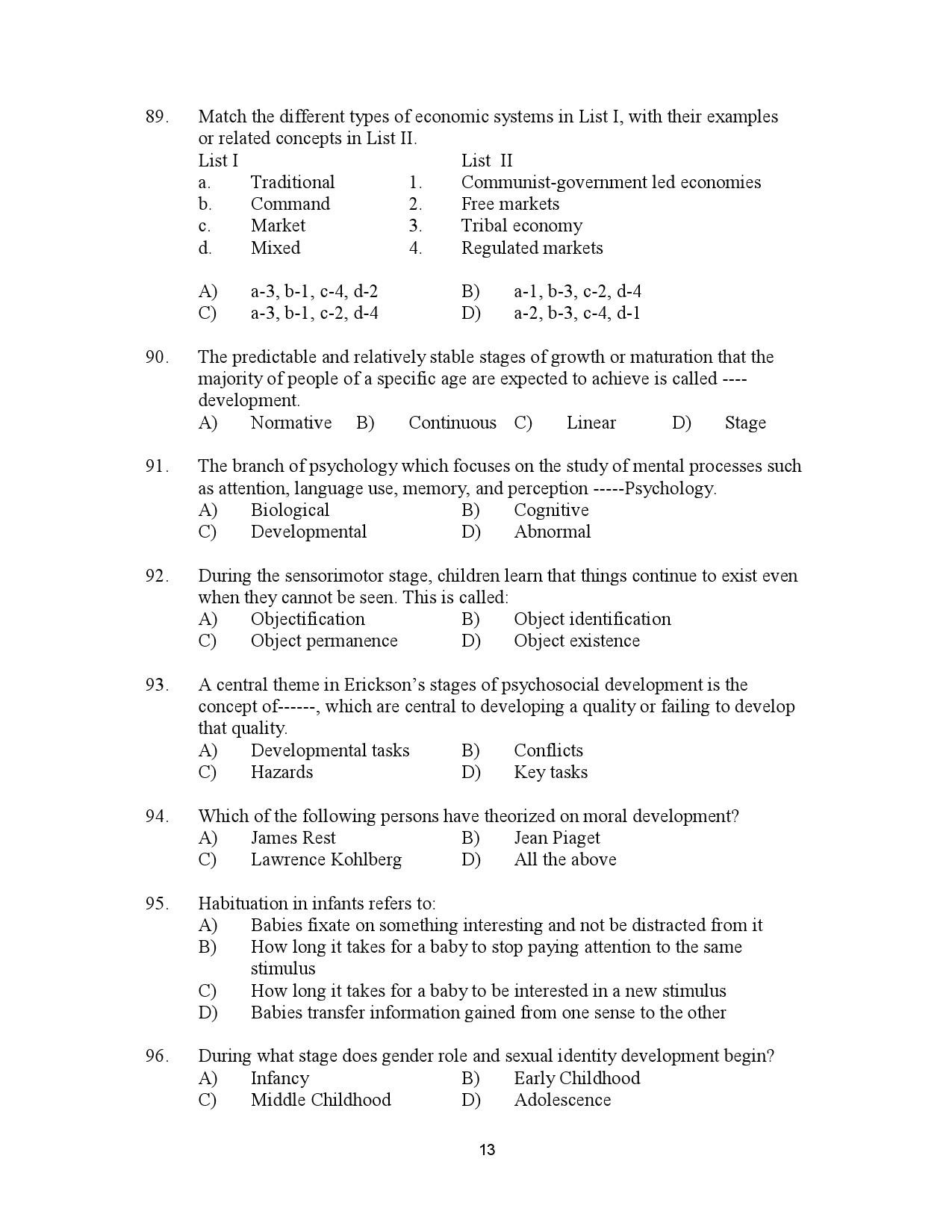 Kerala SET Social Work Exam Question Paper July 2023 13