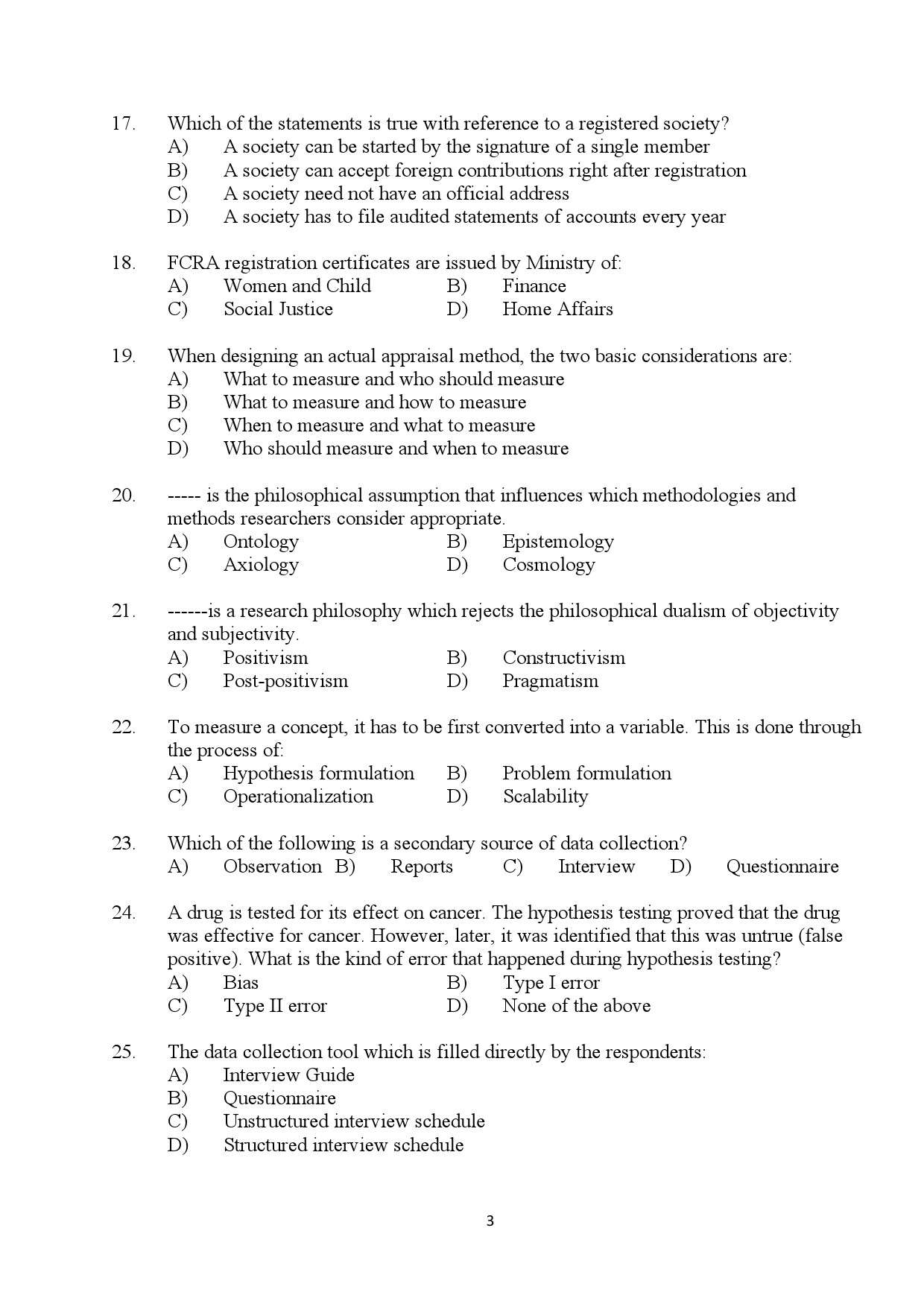 Kerala SET Social Work Exam Question Paper July 2024 3