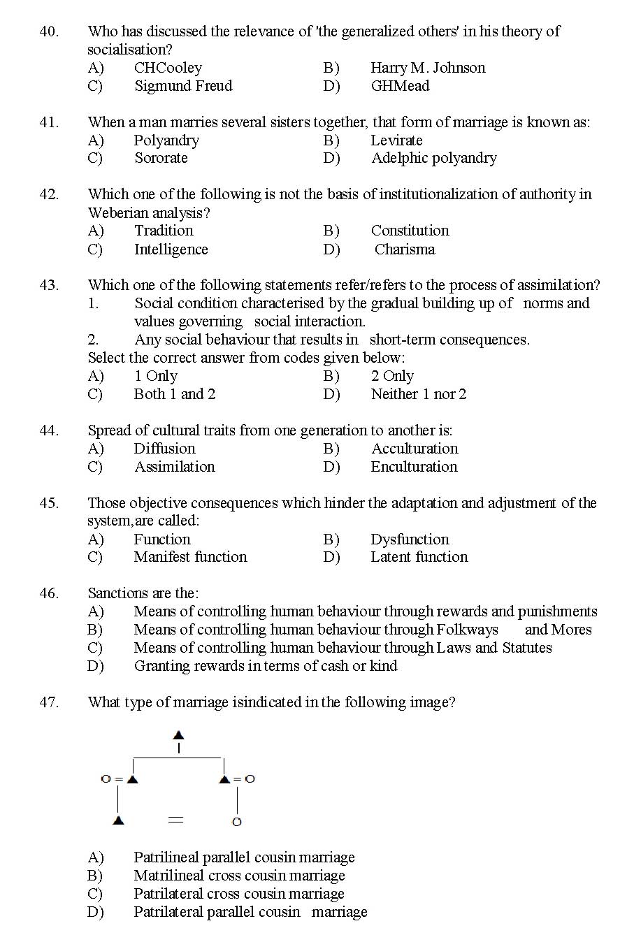 Kerala SET Sociology Exam 2014 Question Code 14230 6