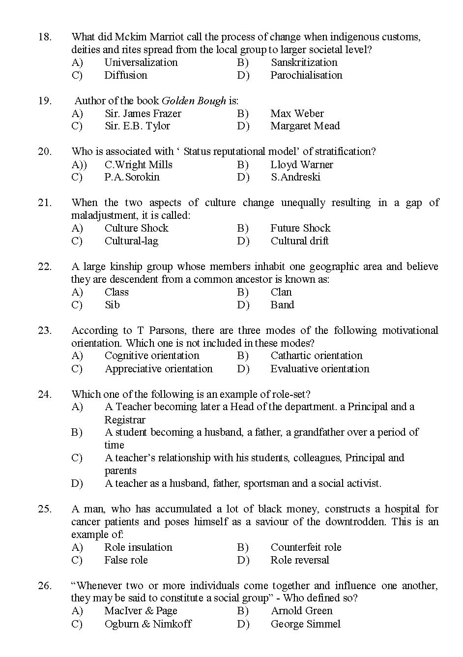 Kerala SET Sociology Exam 2015 Question Code 15630 3