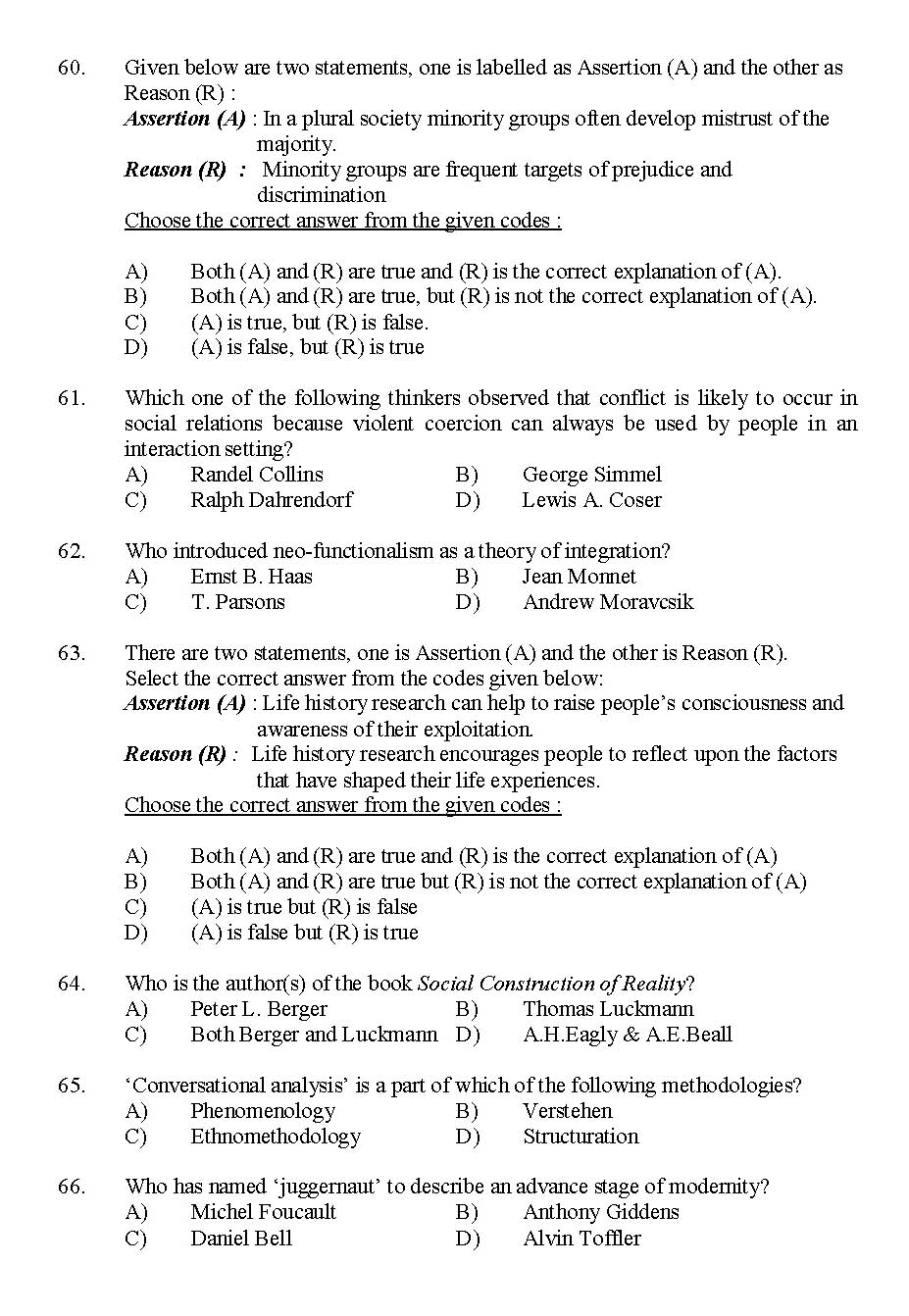 Kerala SET Sociology Exam 2015 Question Code 15630 8