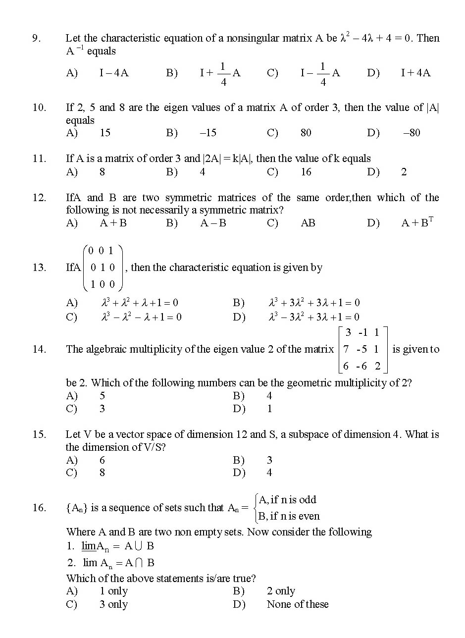 Kerala SET Statistics Exam 2014 Question Code 14231 2