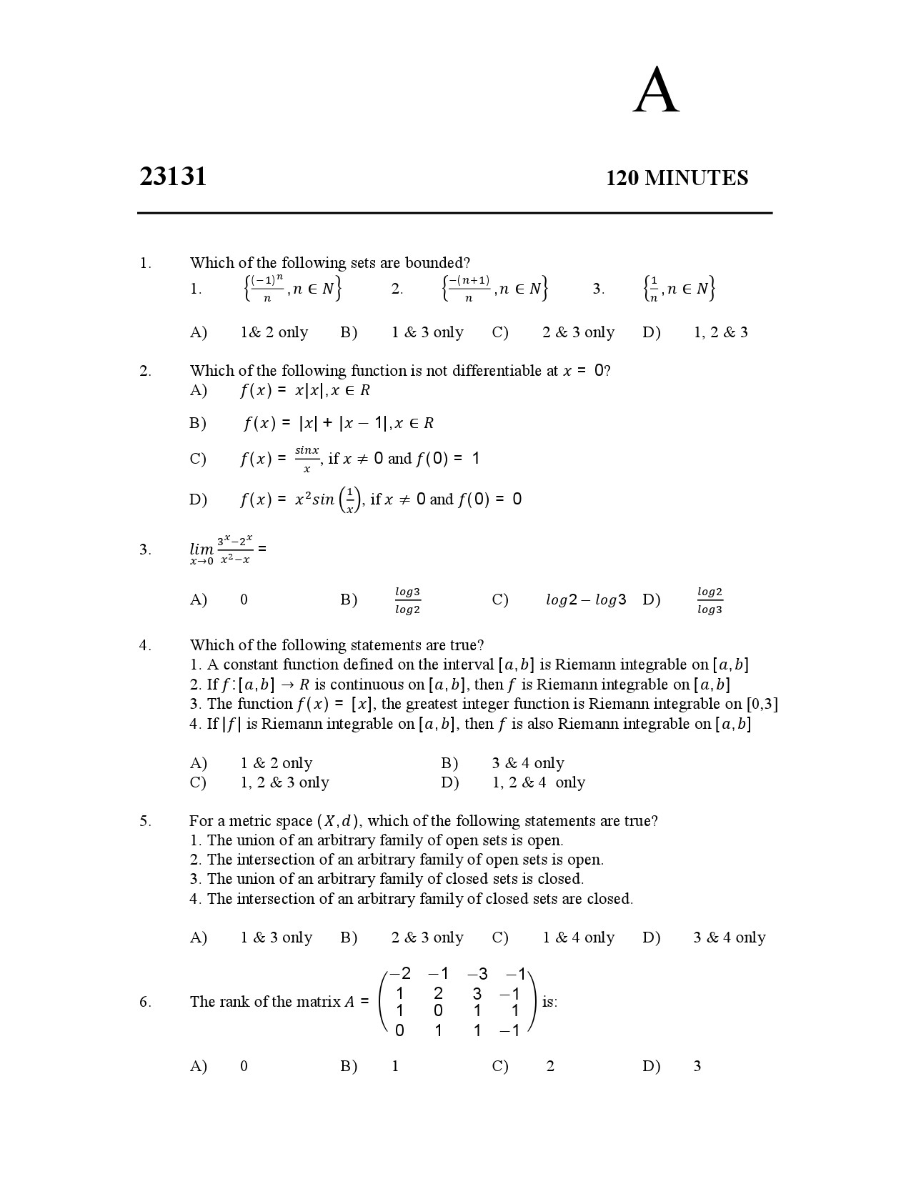 Kerala SET Statistics Exam Question Paper January 2023 1