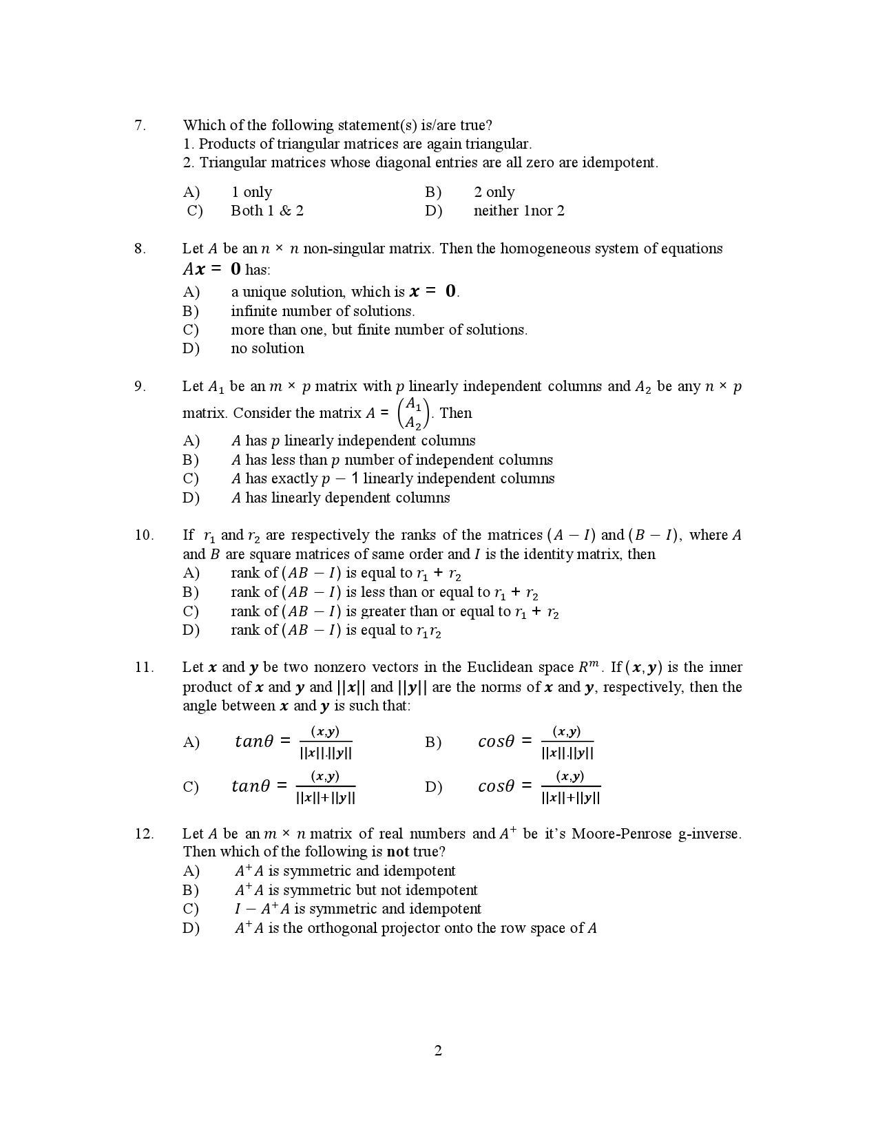 Kerala SET Statistics Exam Question Paper January 2023 2