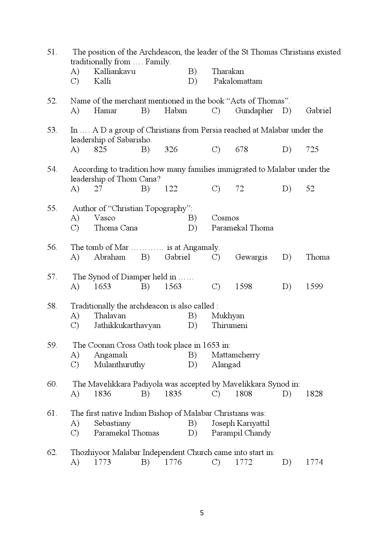 Kerala SET Syriac Exam Question Paper January 2024 5