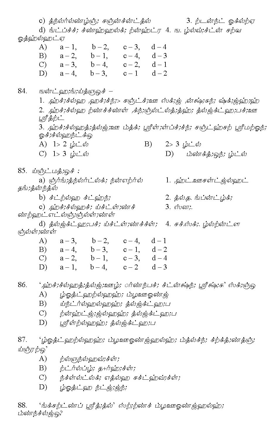 Kerala SET Tamil Exam 2011 Question Code 91133 13
