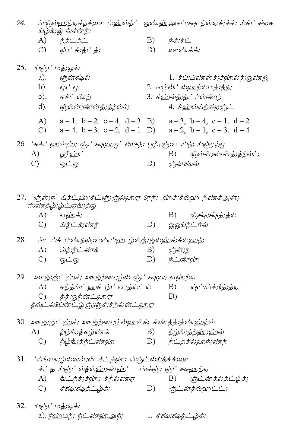 Kerala SET Tamil Exam 2011 Question Code 91133 4