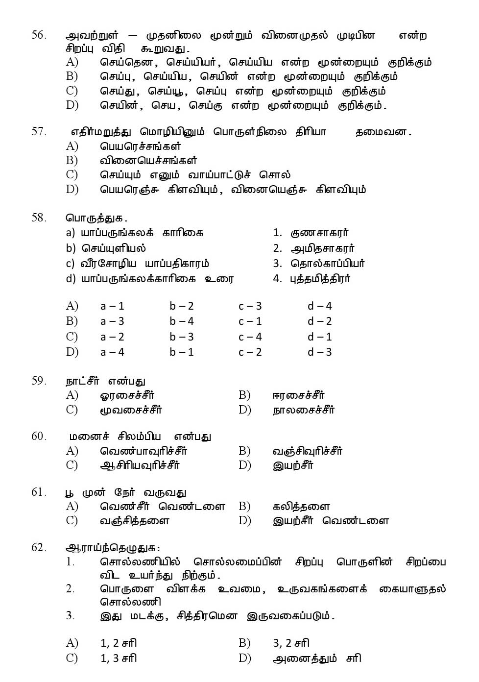 Kerala SET Tamil Exam 2013 Question Code 13633 9