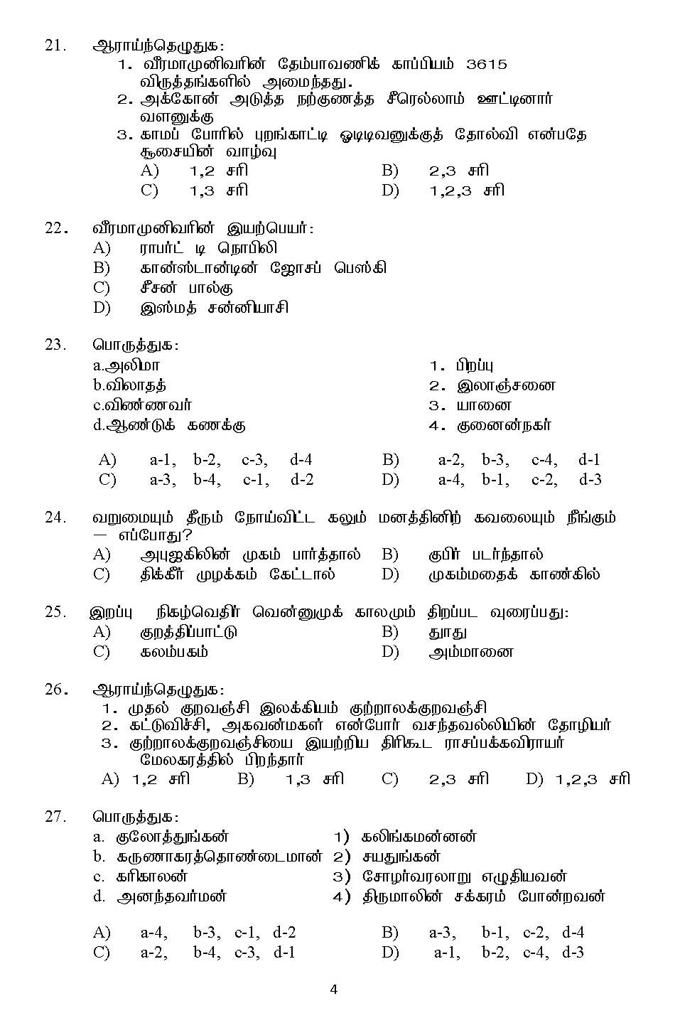 Kerala SET Tamil Exam 2015 Question Code 15633 4