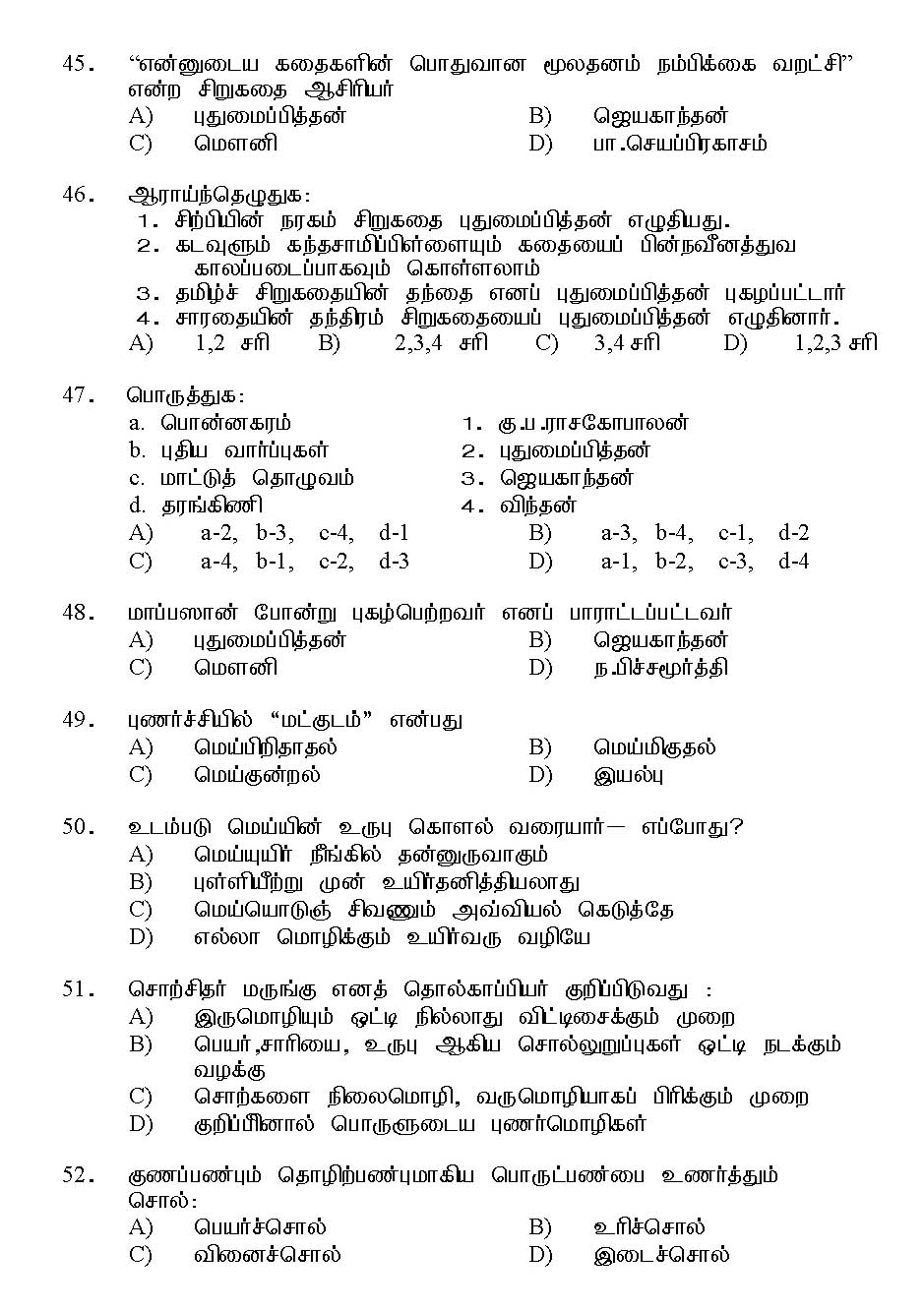 Kerala SET Tamil Exam 2015 Question Code 15633 7