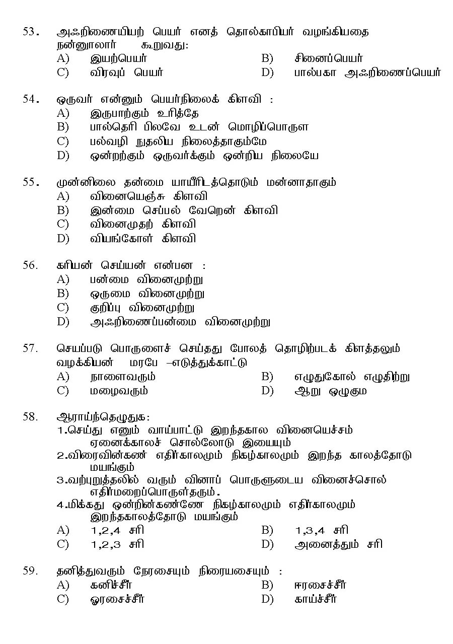 Kerala SET Tamil Exam 2015 Question Code 15633 8