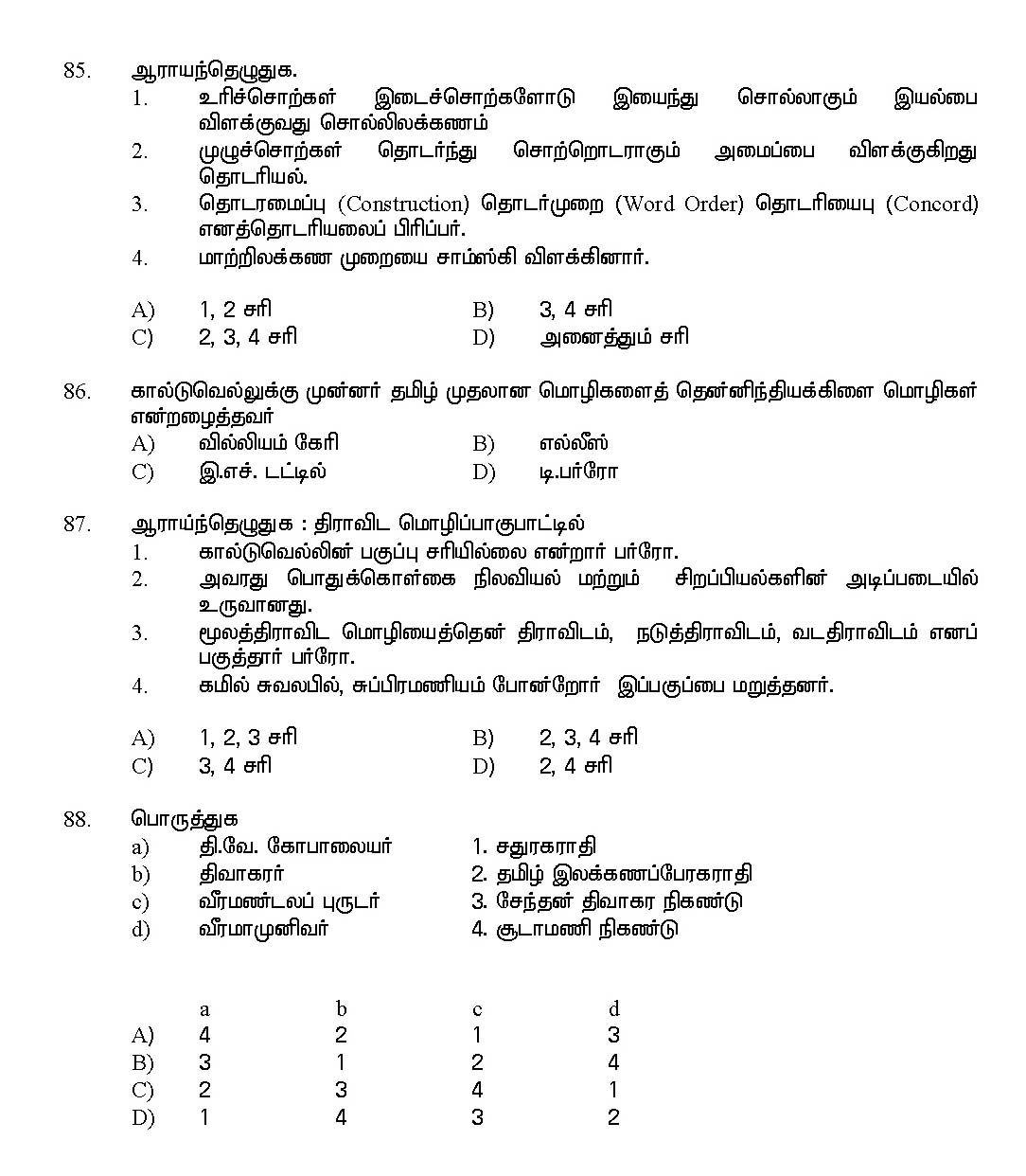 Kerala SET Tamil Exam 2017 Question Code 17233 A 14