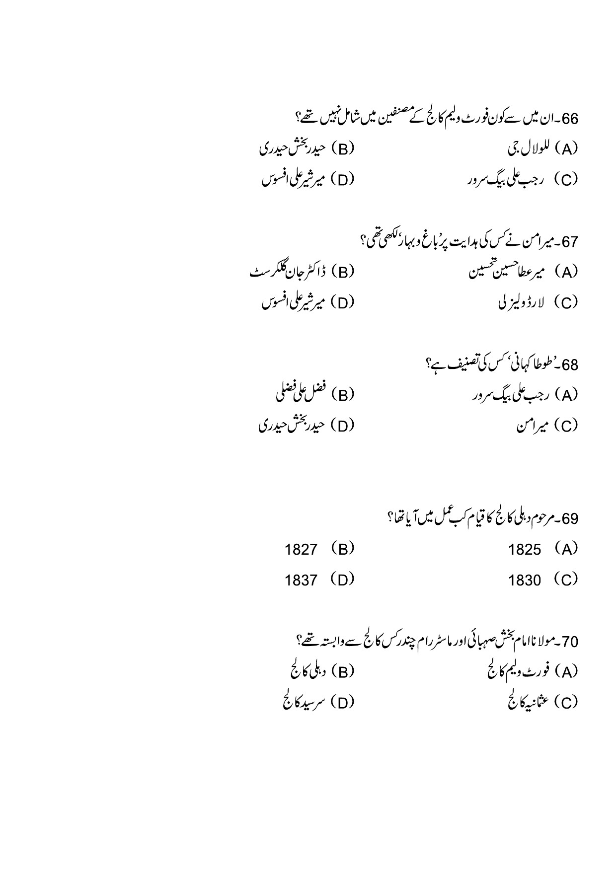 Kerala SET Urdu Exam Question Paper July 2023 14