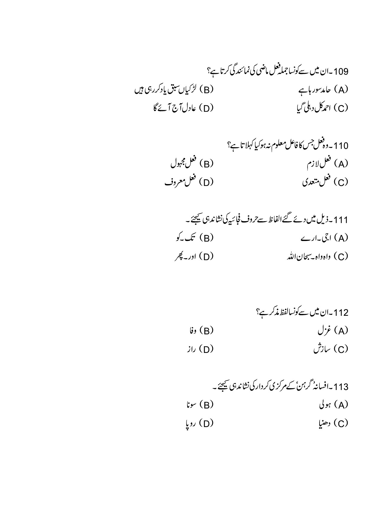 Kerala SET Urdu Exam Question Paper July 2023 23