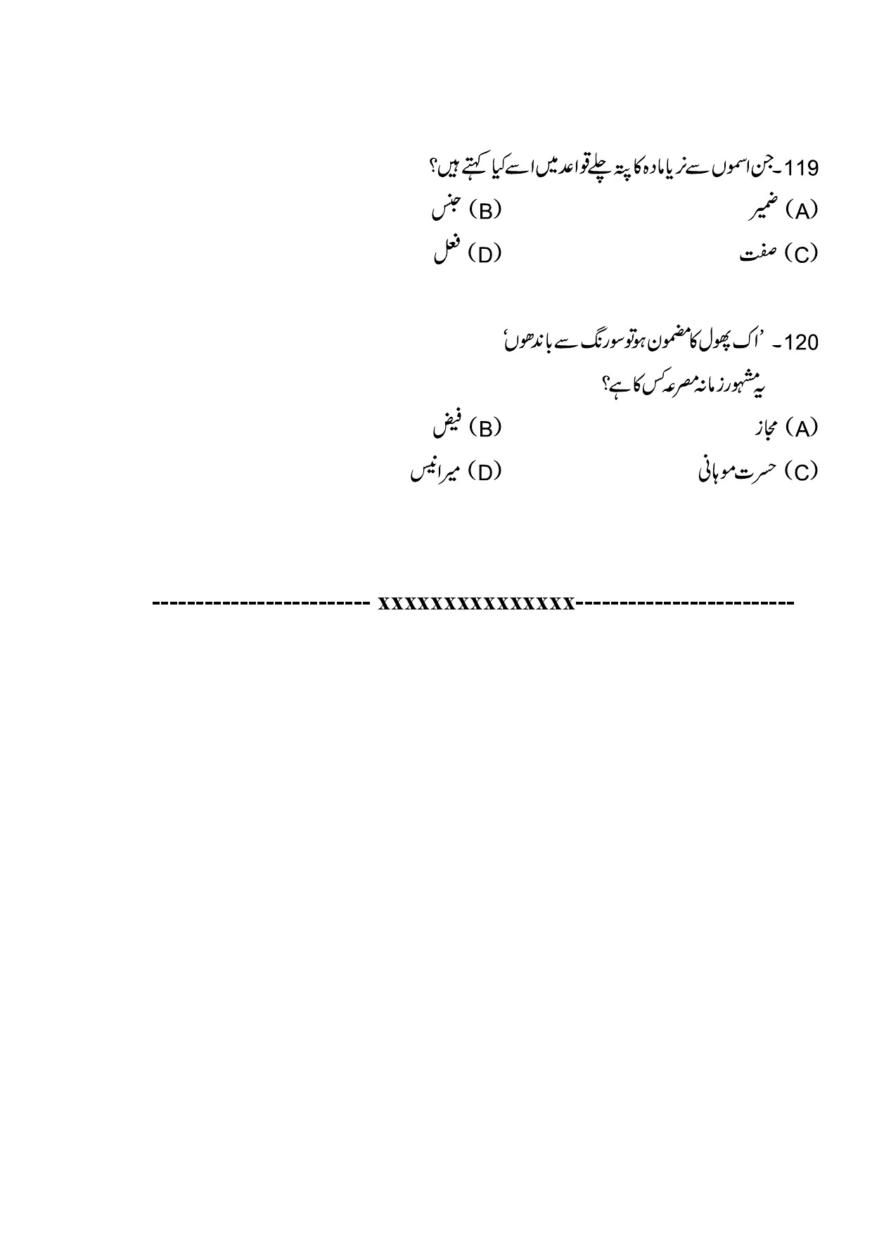 Kerala SET Urdu Exam Question Paper July 2023 25