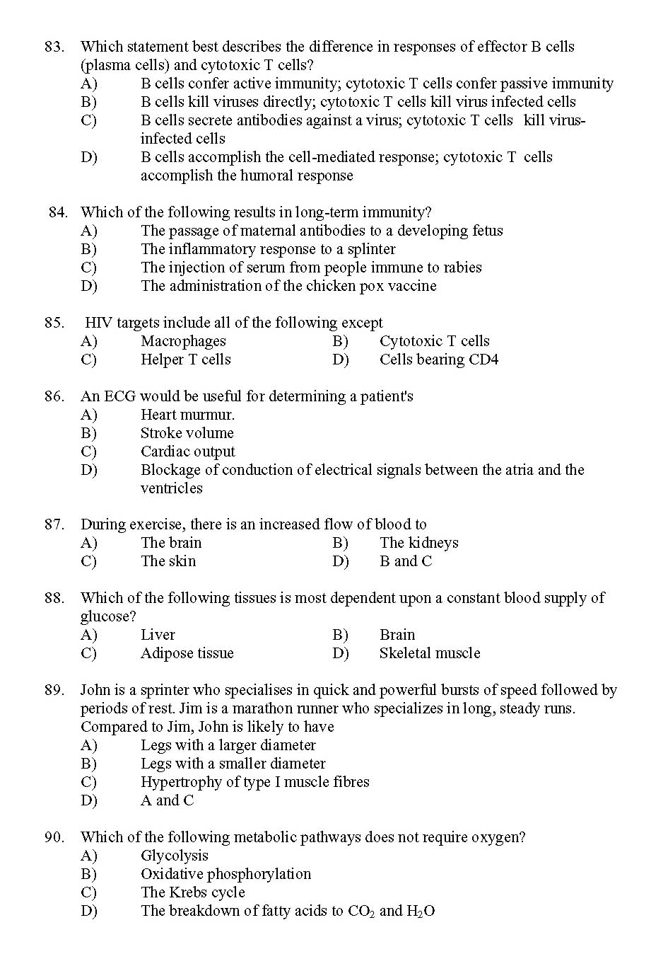 Kerala SET Zoology Exam 2011 Question Code 91135 11