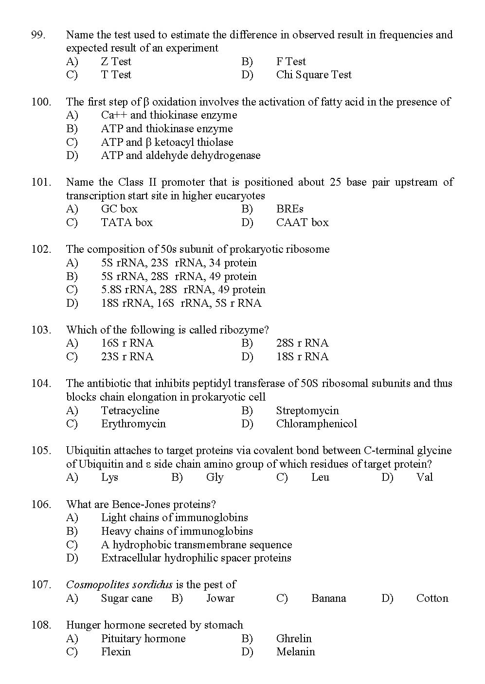 Kerala SET Zoology Exam 2012 Question Code 12935 11