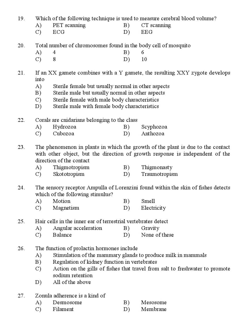 Kerala SET Zoology Exam 2013 Question Code 13635 3