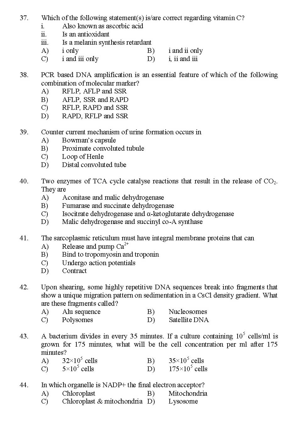 Kerala SET Zoology Exam 2014 Question Code 14235 5