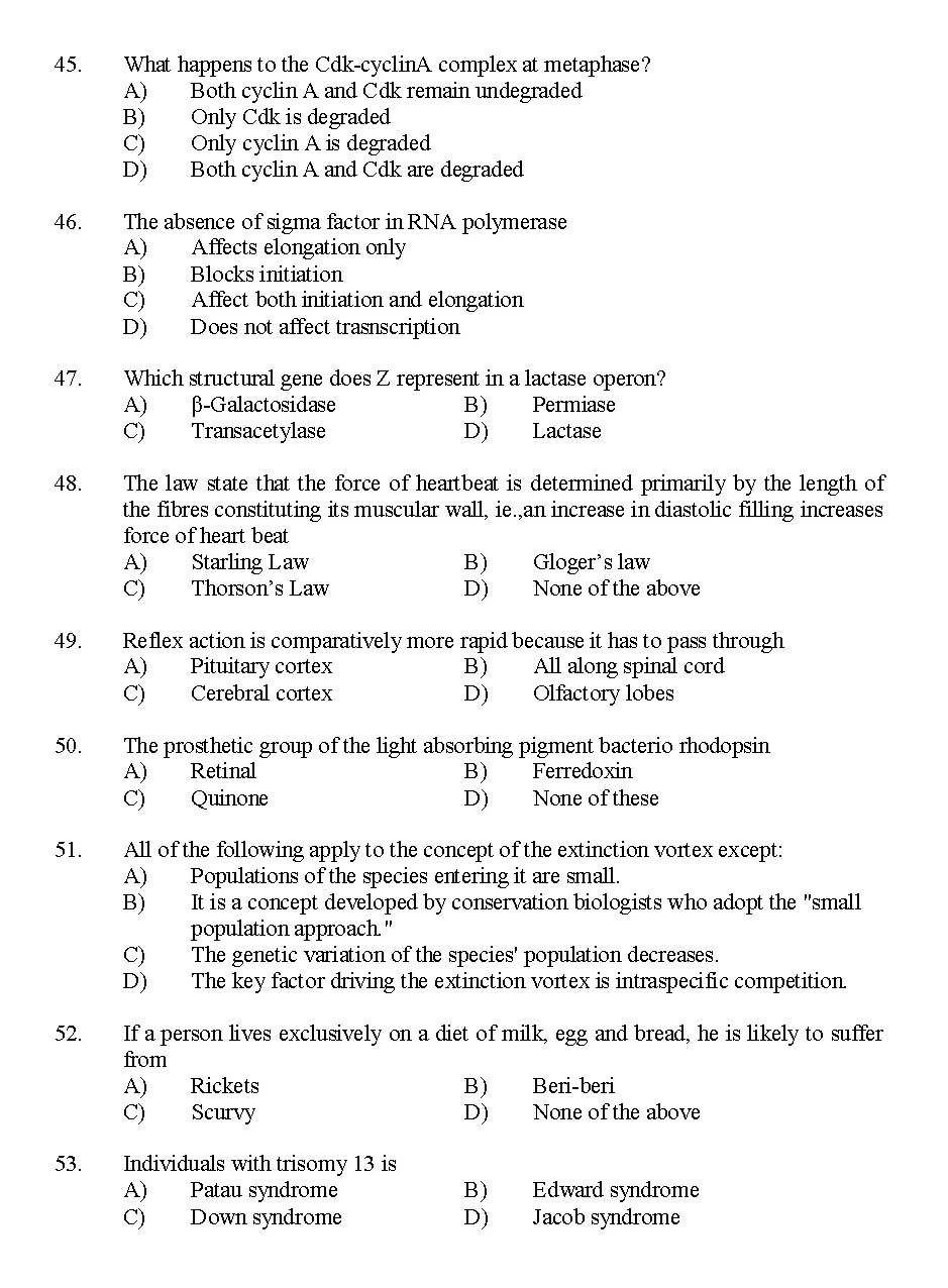 Kerala SET Zoology Exam 2014 Question Code 14235 6