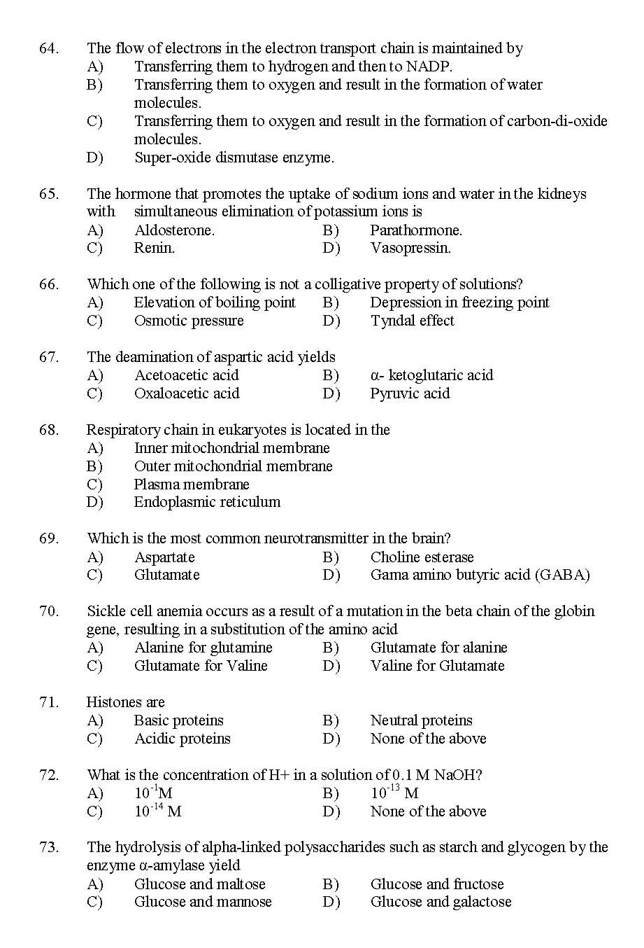 Kerala SET Zoology Exam 2016 Question Code 16135 A 8
