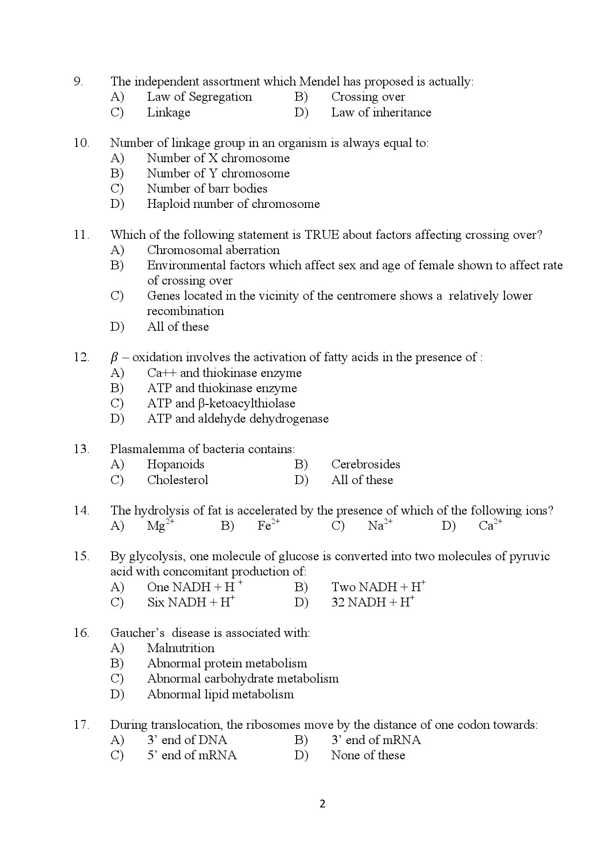 Kerala SET Zoology Exam Question Paper January 2024 2