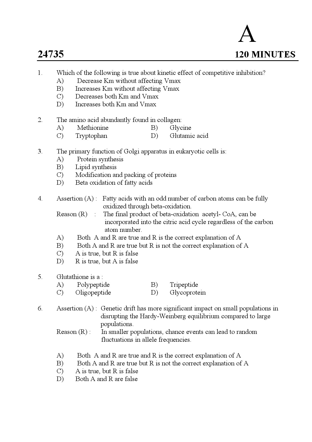 Kerala SET Zoology Exam Question Paper July 2024 1