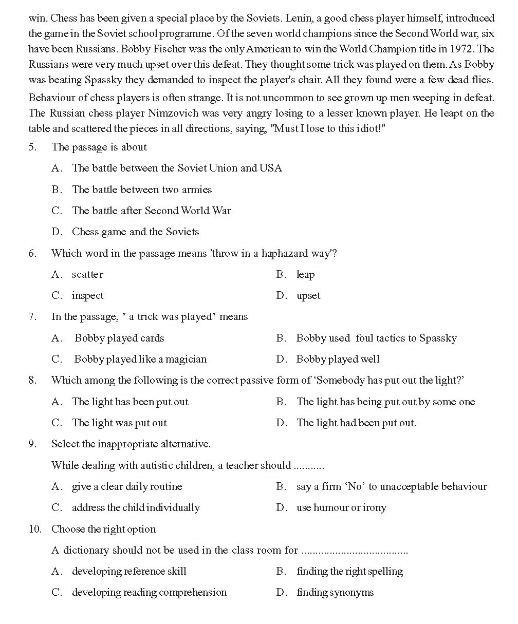 KTET Category II Paper II Question Paper with Answers 2012 8