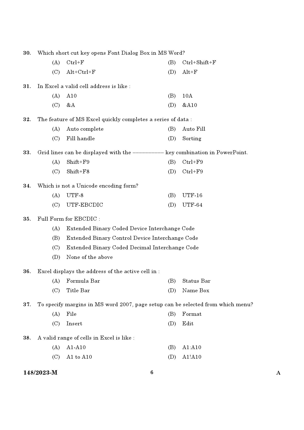 KPSC LD Typist Malayalam Exam 2023 Code 1482023 M 4