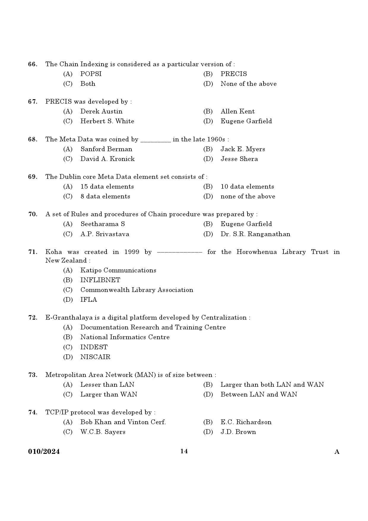 KPSC Librarian Grade III Exam 2024 Code 0102024 12