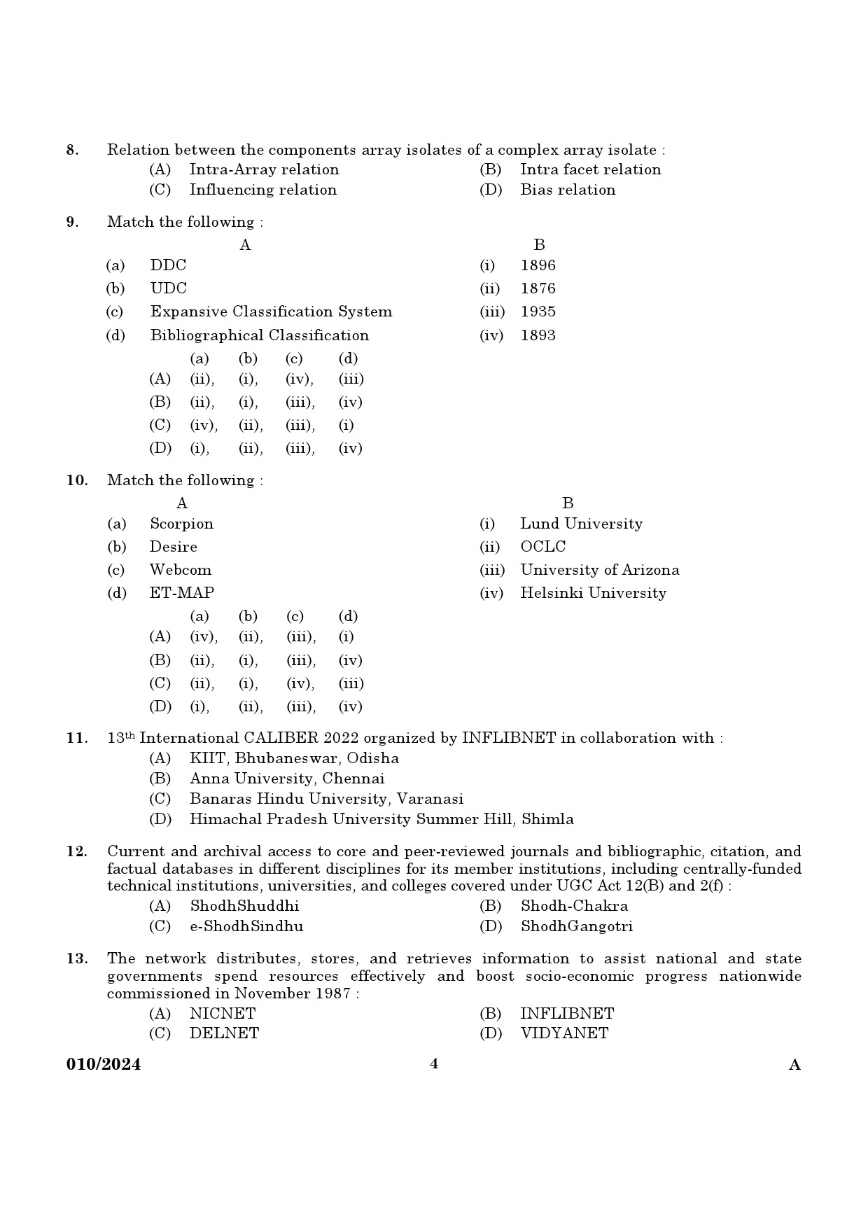 KPSC Librarian Grade III Exam 2024 Code 0102024 2