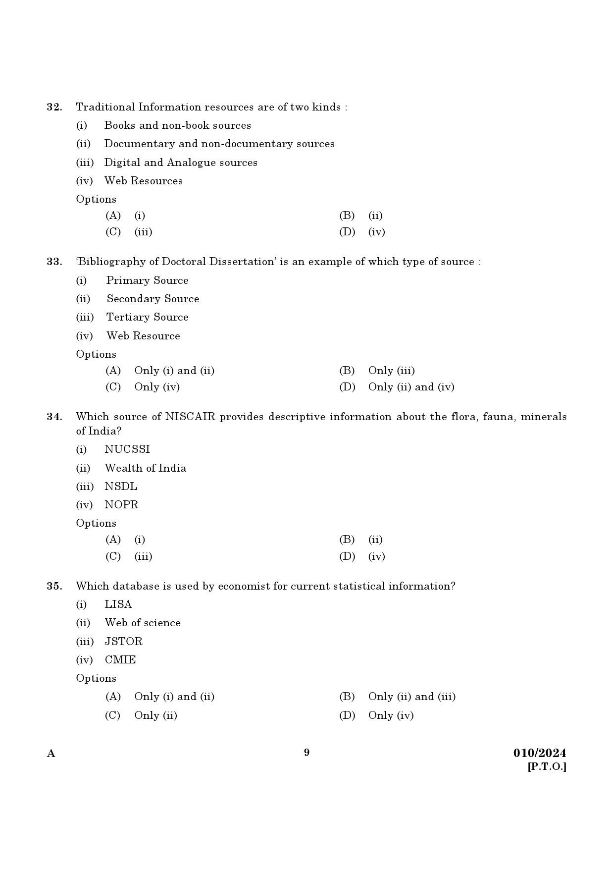 KPSC Librarian Grade III Exam 2024 Code 0102024 7