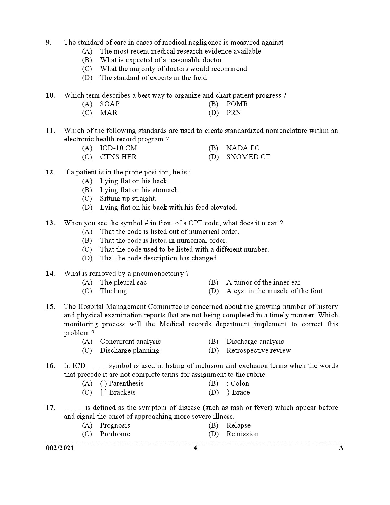 KPSC Medical Records Librarian Grade II Exam 2021 Code 0022021 3