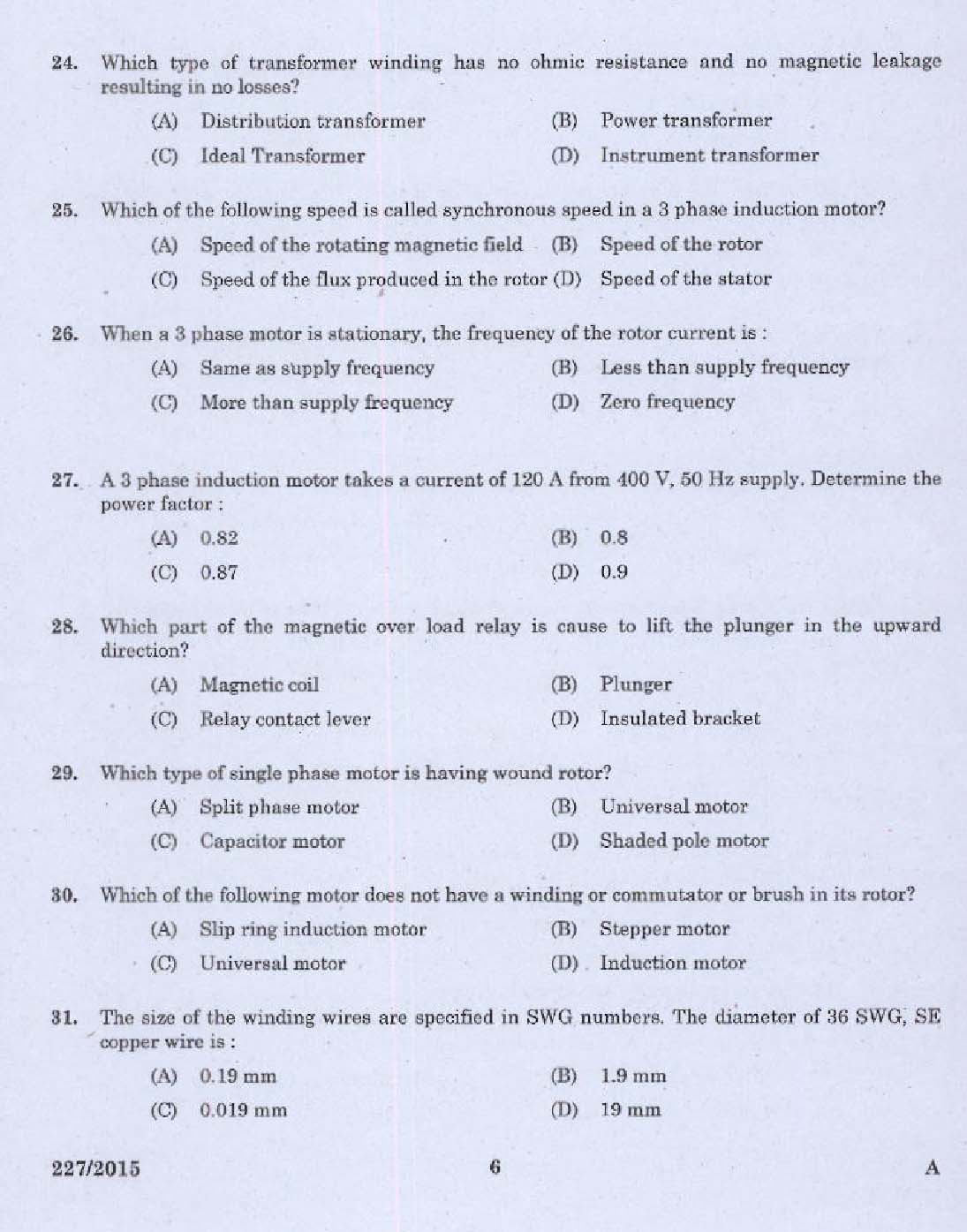 KPSC Lineman Exam 2015 Code 2272015 4