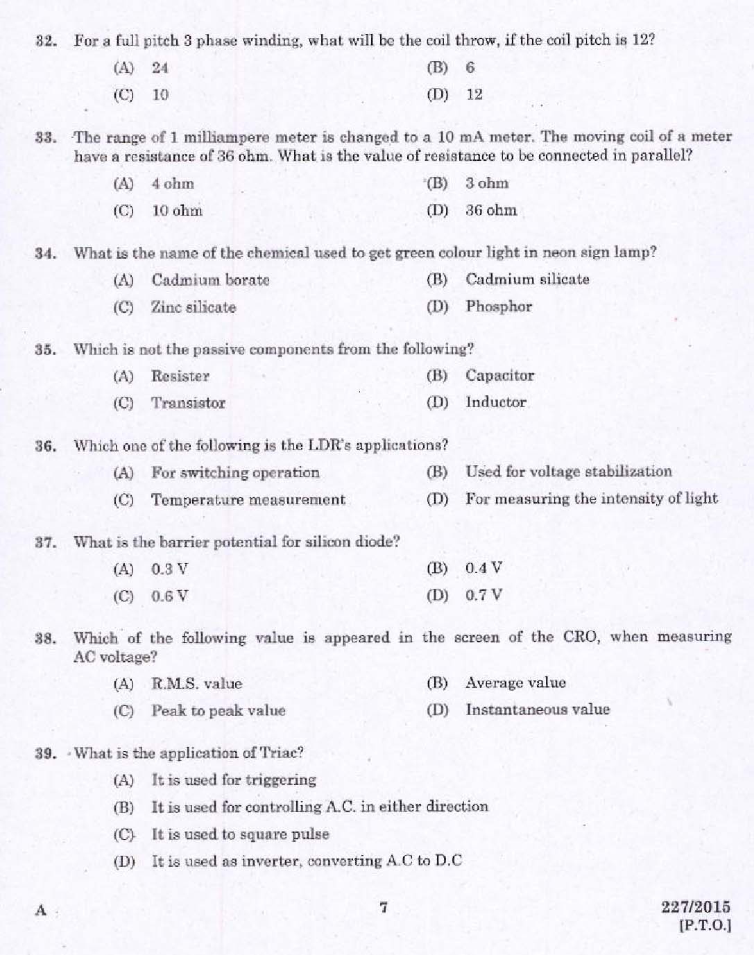 KPSC Lineman Exam 2015 Code 2272015 5