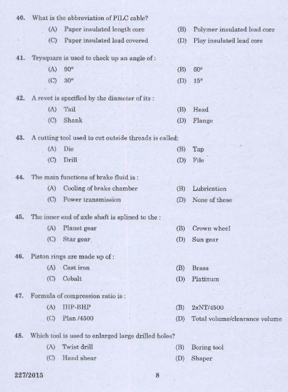 KPSC Lineman Exam 2015 Code 2272015 6