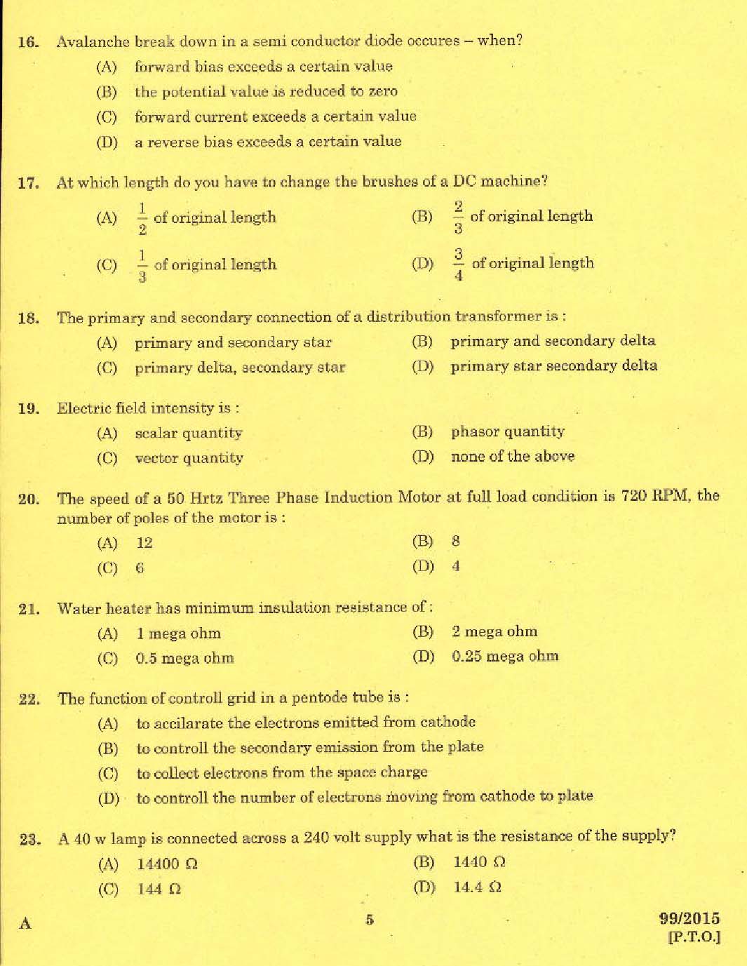 KPSC Lineman Exam 2015 Code 992015 3