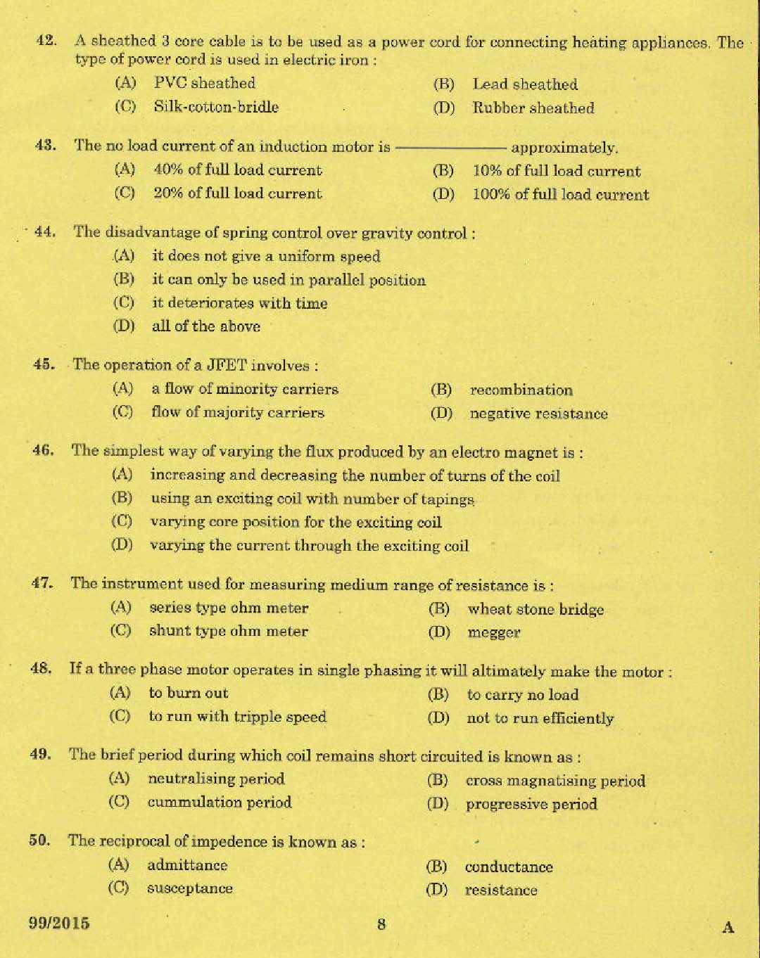 KPSC Lineman Exam 2015 Code 992015 6