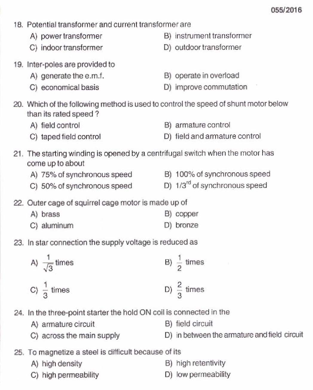 KPSC Lineman Exam 2016 Code 552016 3