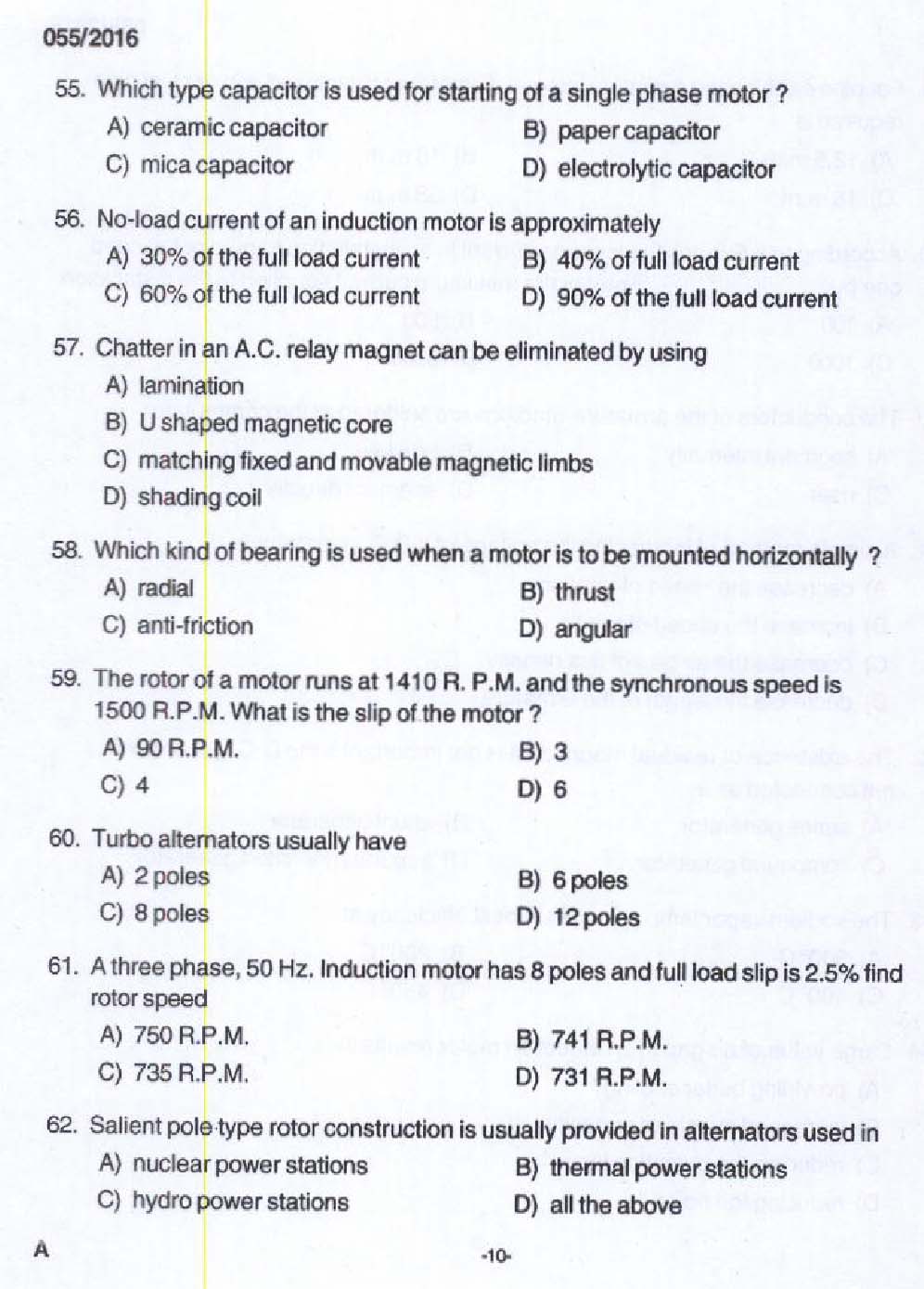 KPSC Lineman Exam 2016 Code 552016 8